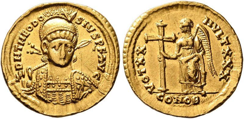 Tutti le monete: Solidus des Theodosius II. Constantinopolis – Usato da Niederwil AG venduto da Helveticoins