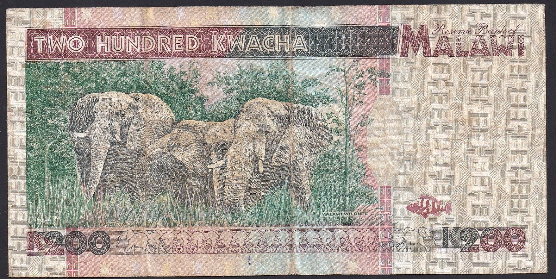 Banknoten: Malawi 200 Kwacha 1995 selten – Gebraucht aus Brugg AG von banknoten_muesli 1