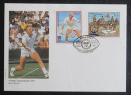 Ersttagsbrief Boris Becker, Wimbledon 89