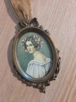 Nostalgisches Miniatur Wandbild Ovaler Messingrahmen Italien
