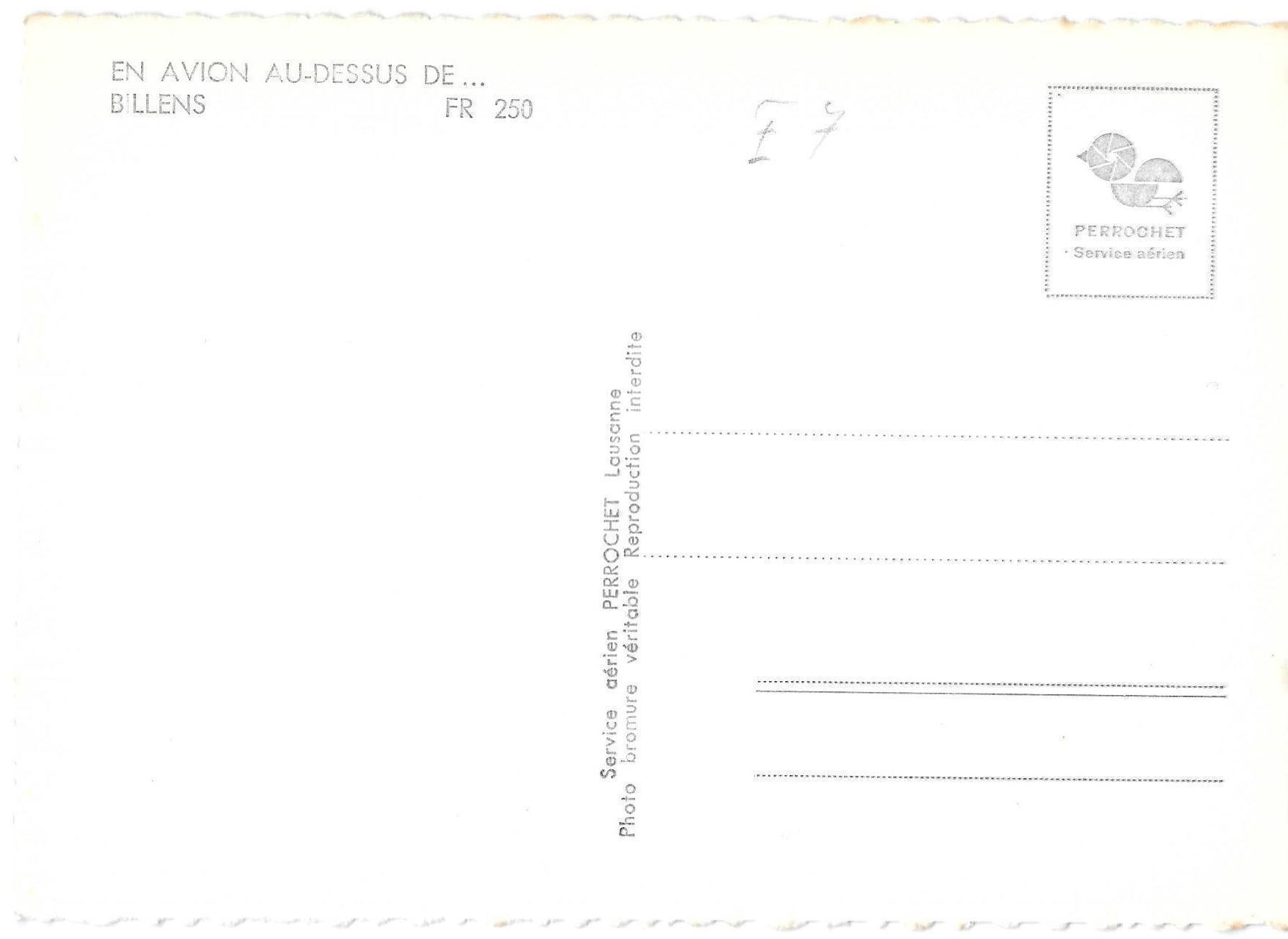 Ansichtskarten: Billens En Avion Au-dessus FR 250 – Gebraucht aus Olten von clotaldi 1
