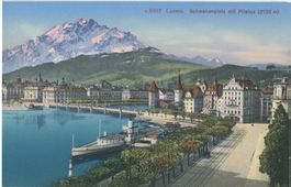 Luzern, Schwanenplatz mit Pilatus