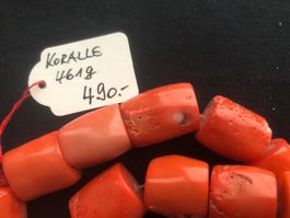 Echte Korallen-Kette super 461g, 37 grosse Beads