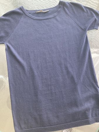 Agnona Sommer Top, Seide/Baumwolle, Gr. S, dunkelblau, neu