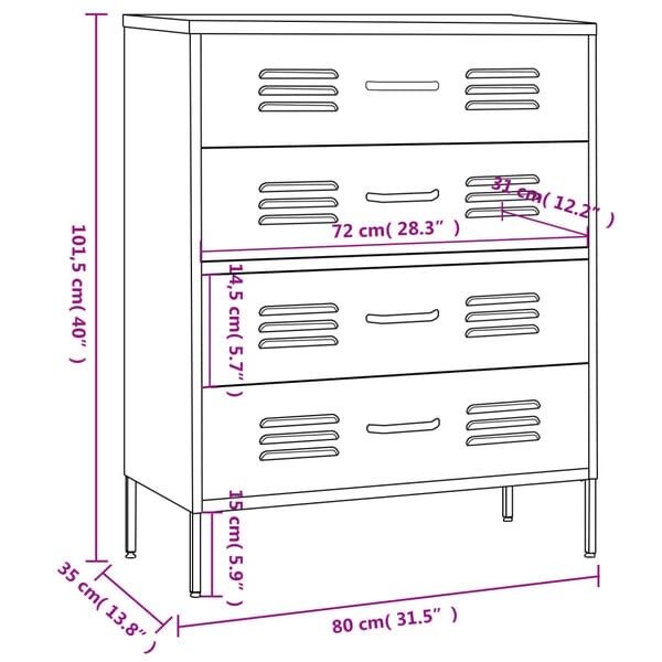 Cassettiere: Commode Blanc 80x35x101,5 cm Acier – Nuovo e nell'imballaggio originale da Palézieux venduto da bantouklan1 9