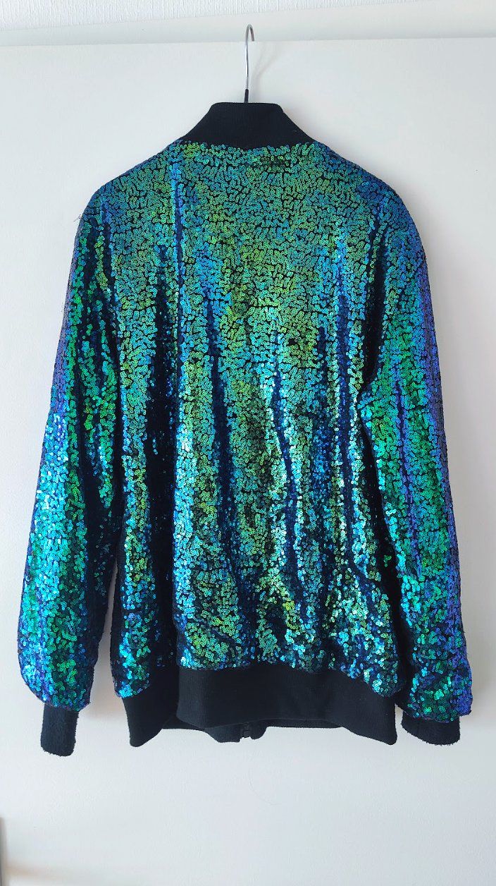 Giacche: Bomber sequins iridescent – Effet turquoise/vert/bleu - S – Usato da Lausanne venduto da dharmand 1
