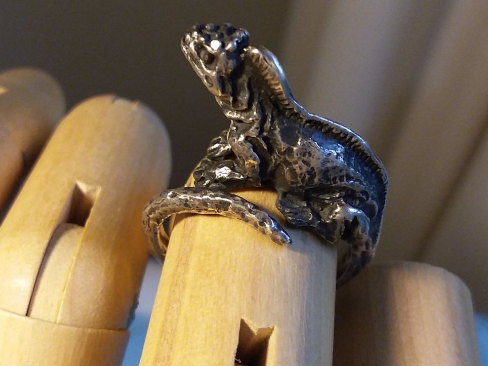 Anelli: Sterling Silber Echse Drachen Ring, Gr. 54 – Usato da Zürich venduto da sanwit 1