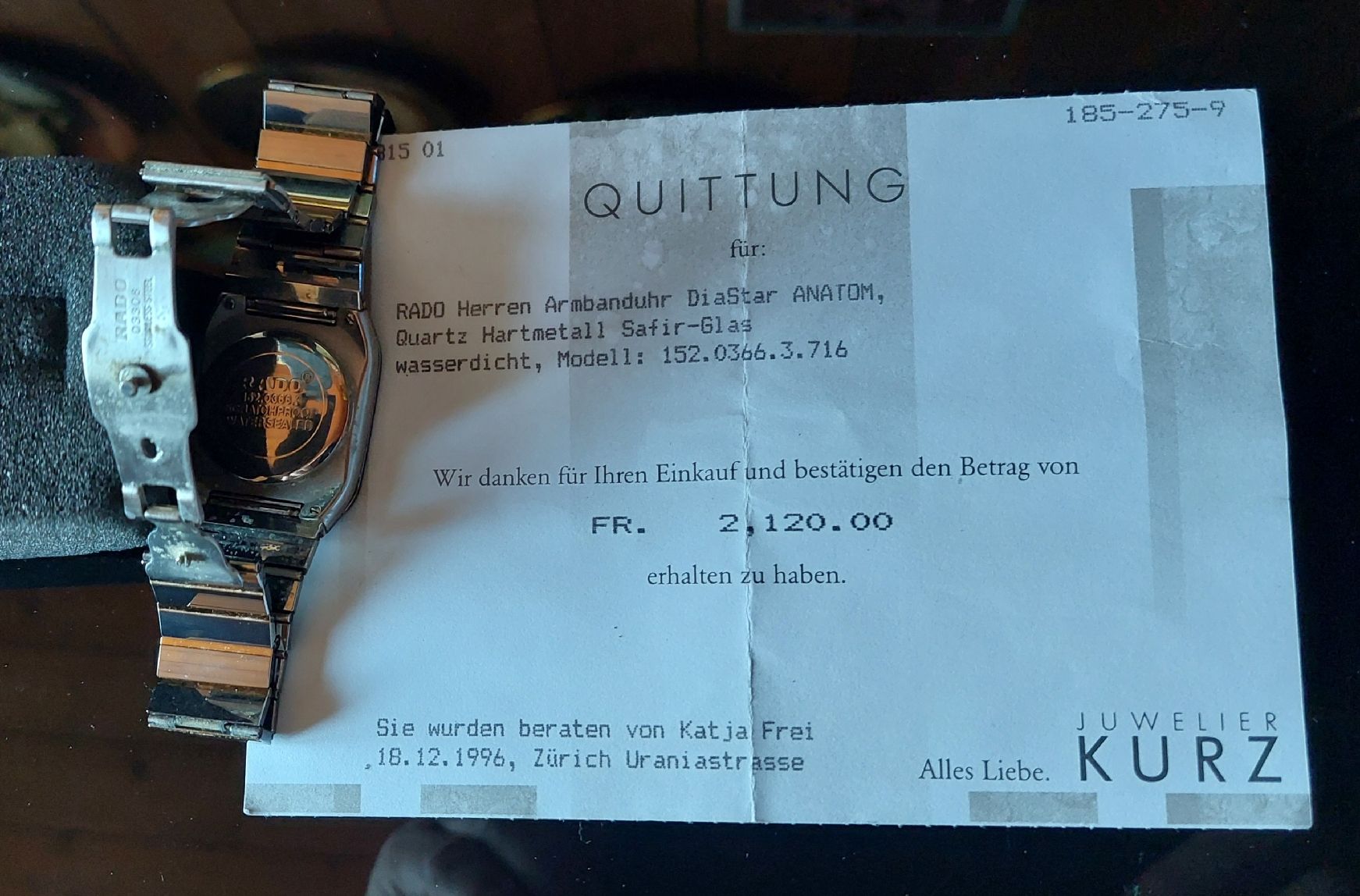 Rado Orologi: RADO Diastar Anatom Vintage Dez. 1996 – Usato da Kilchberg ZH venduto da H-D 2
