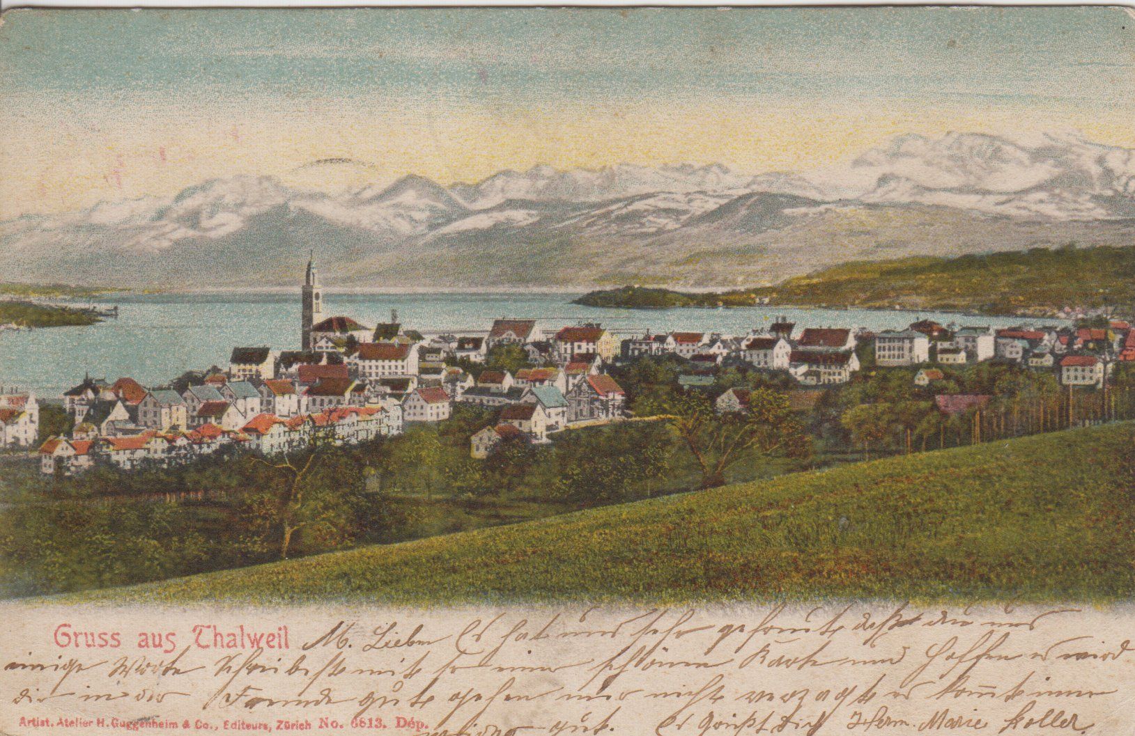 Cartoline postali: Ansichtskarte THALWEIL 1902 – Usato da Eschlikon TG venduto da PhilCon