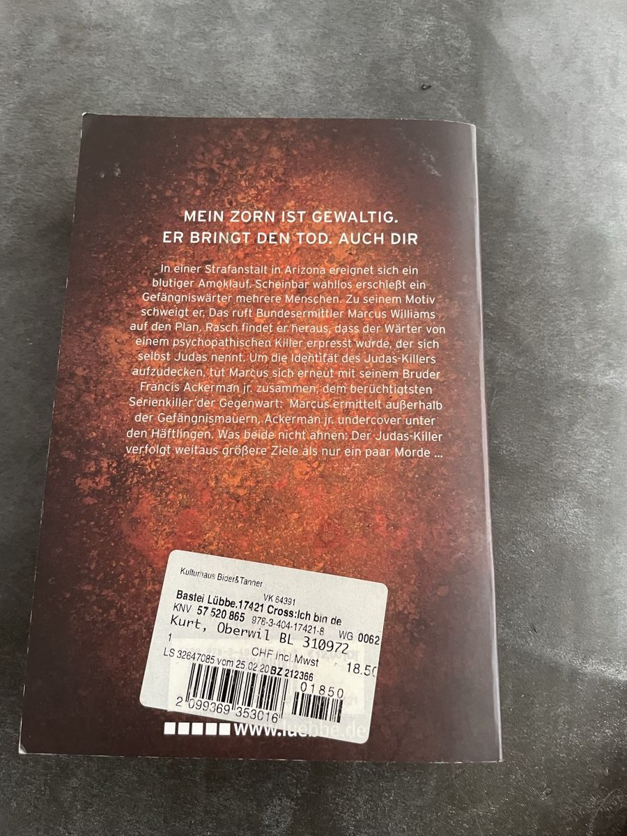 Libri: Ethan Cross - Ich bin der Zorn – Usato da Oberwil BL venduto da Petermib 1