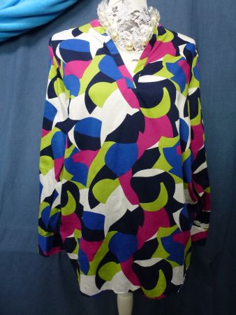 ETERNA BLUSE LANGARM COTTON GR 42 NEU BUNT LONGBLUSE EDEL
