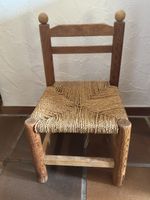 Kinderstuhl Holz mit Strohsitz rustikal 