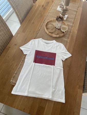 T-Shirt Calvin Klein Jeans weiss mit Logo neuwertig