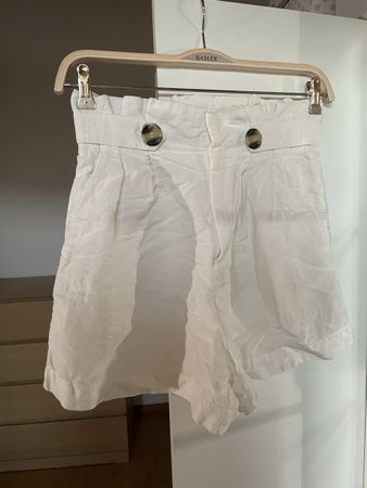 Leinen Shorts weiss, Gr. S/36 von H&M