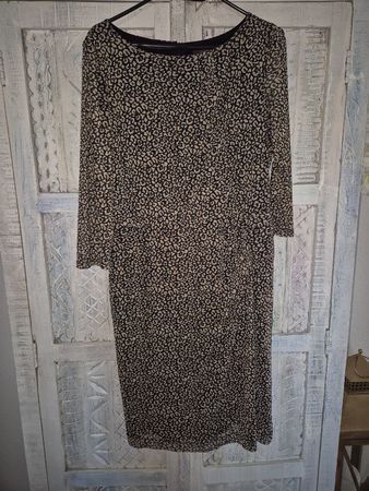 Damen Kleid Chiffon Leo Muster Gr. L