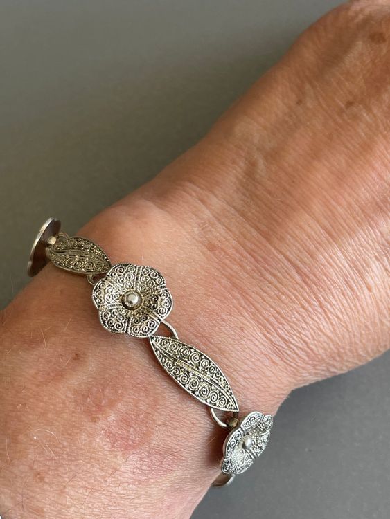 THEODOR FAHRNER 925 Silber Armband feinst gekräuselt rar