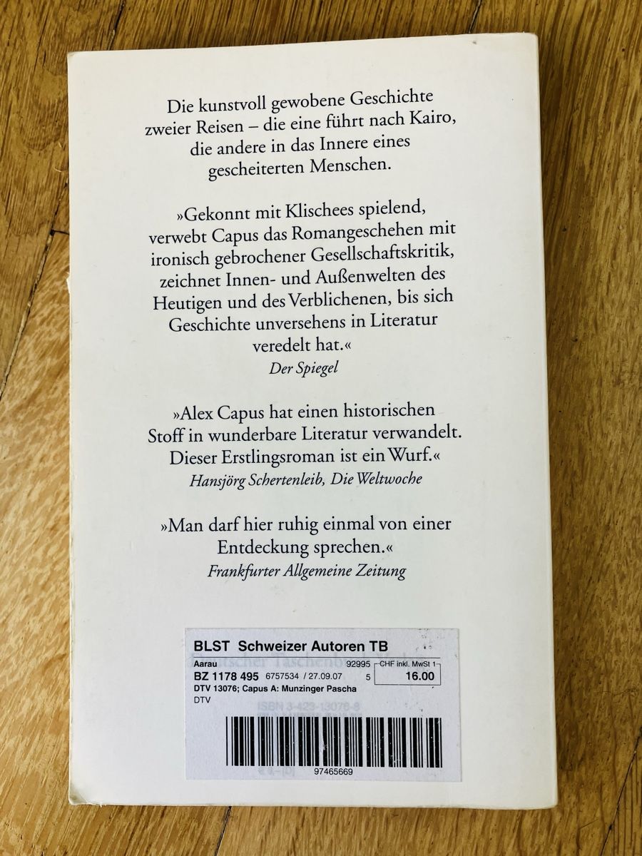 Libri: Alex Capus: Munzinger Pascha – Usato da Buchs AG venduto da Allerleis 1