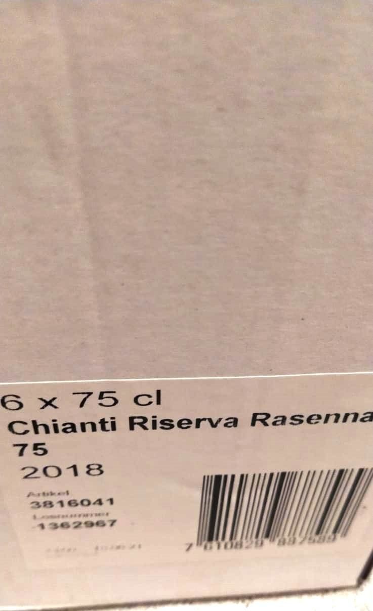 Vino: Chianti, Riserva Rasenna 2018 - 6 Flaschen, 75 cl - – Nuovo e nell'imballaggio originale da Zürich venduto da 1980ale 4