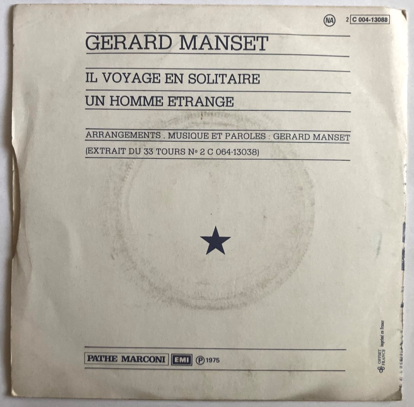 Schallplatten: GÉRARD MANSET - IL VOYAGE EN SOLITAIRE – Gebraucht aus Poliez-Pittet von Newtown-Records 1