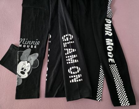 3x Leggings Schwarz Gr. L