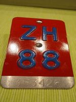Velonummer ZH 88