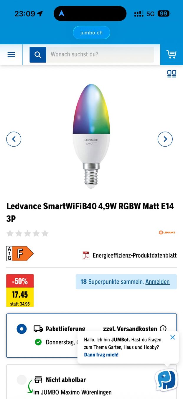 Lampade: Design Wandleuchte AM.PM – inkl. LED Smart E14 – Usato da Ehrendingen venduto da Frank_X 4