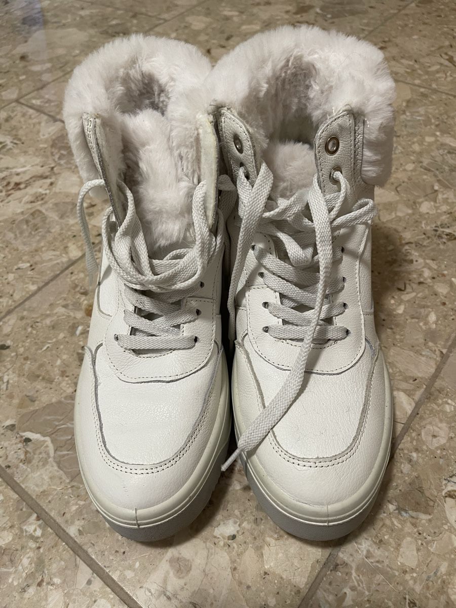 Damenschuhe: Alprausch Leder Winterschuhe weiss – Gebraucht aus Meierskappel von suesle