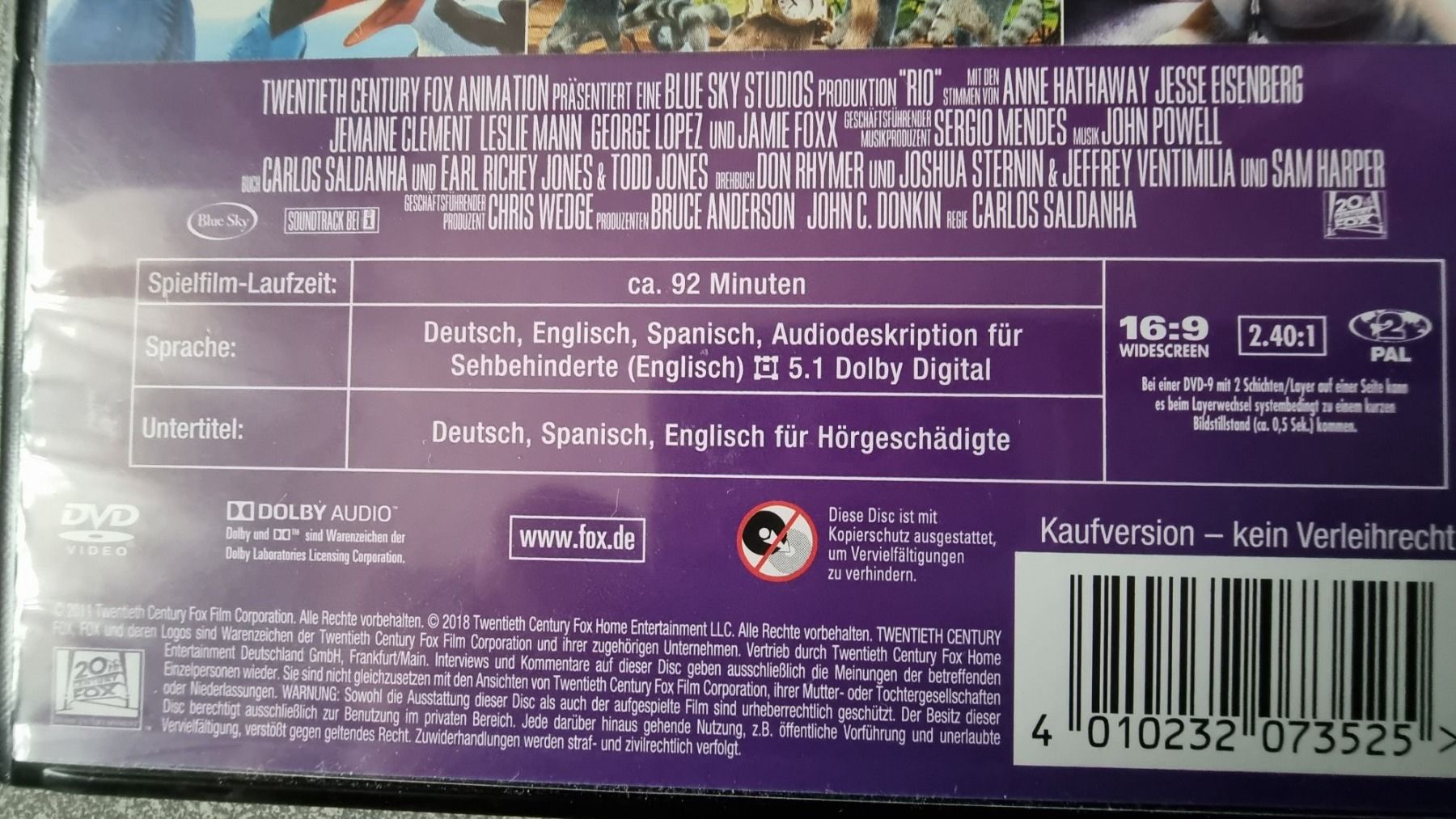Tous les DVDs: DVD Rio - Animationsfilm – D'occasion à Oetwil am See par fineli2 1