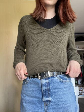 Grüner Knit-Pulli Grunge