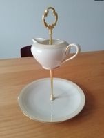 Hübsche Etagère aus Vintage Porzellan Goldrand 50er