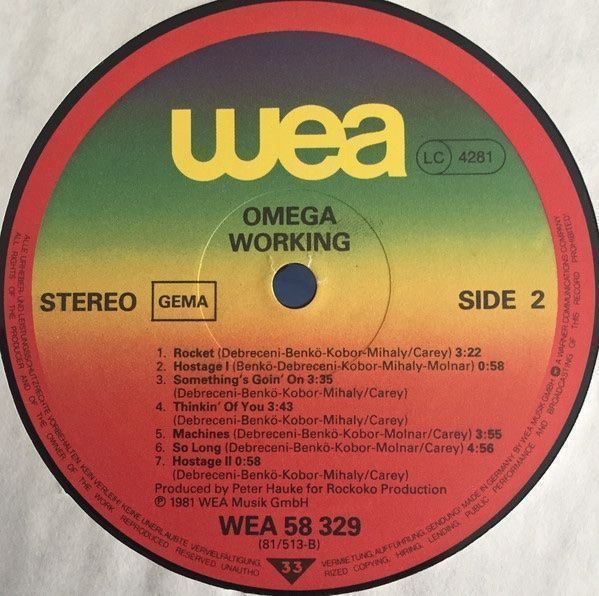 Dischi in vinile: OMEGA/"Working"(1981)/LP inkl. CD-R ! – Usato da Luzern venduto da adonairo 3
