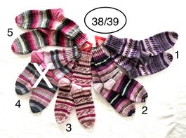 handgestrickte Wollsocken, 38/39