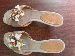 Car Shoe Pantoletten beige Grösse 38