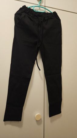 Pantaloni casual neri con cintura tg. S misto viscosa