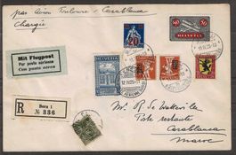 1925 : attraktiver Flugpost Brief nach Casablanca