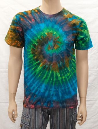 Batik T-Shirt aus Baumwolle Grösse L Hippie Festivalshirt