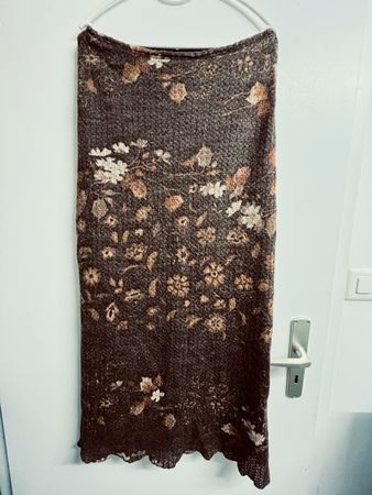 Strickrock mit Blumenmuster, Gr. 40 eher 38 Aberdeen
