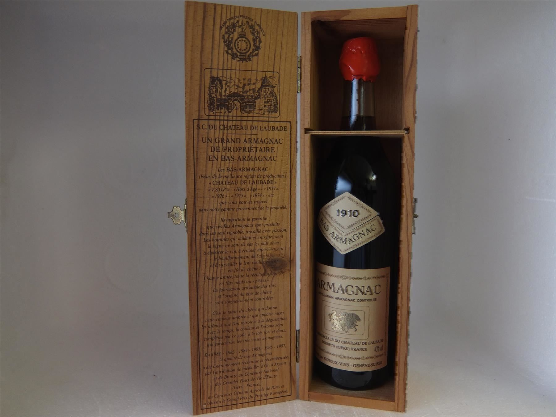 Bevande alcoliche: BAS Armagnac Laubade, 1910 – Nuovo e nell'imballaggio originale da Wöschnau venduto da Vinsale 1