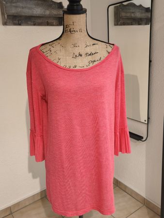 Vero Moda 3/4 Cuff Frill Tunic Coral, Gr M, Sommerlich 