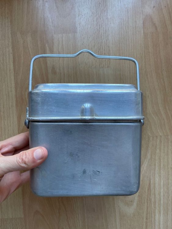 Gamelle Militaire Vintage 3 éléments En Alu, Marquage SUM, Vaisselle De Campement