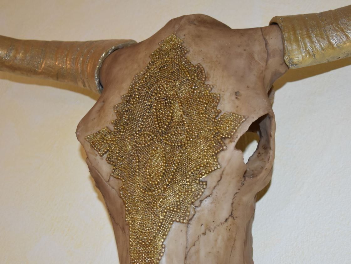Tutte le decorazioni: Kuhschädel Deko gold – Nuovo e nell'imballaggio originale da Menziken venduto da _Goldis_ 7