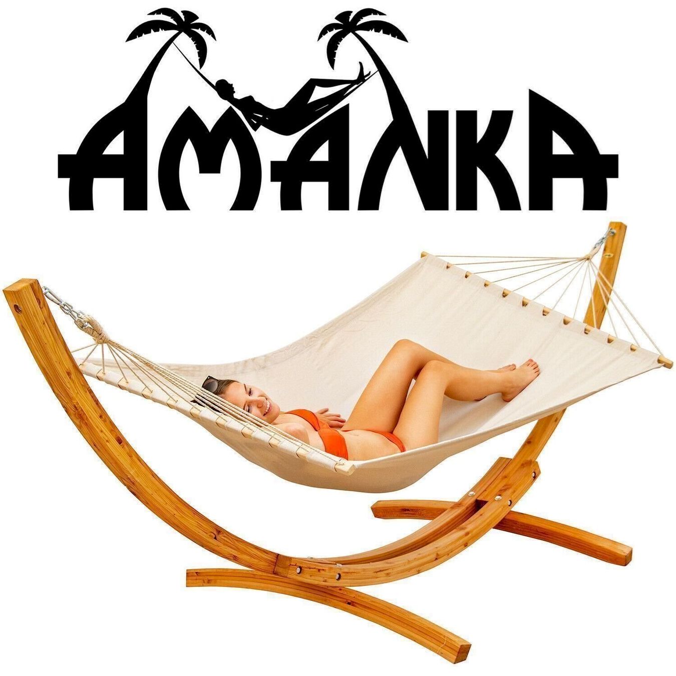 Hamac: Amanka Hängematte XXL mit Gestell Holz – Neuf avec emballage d'origine à Bottighofen par zaap 1