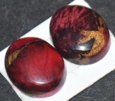 Cabochon Set L-5755 – 2 Stück Kingman Red Dahlia Türkis je 8