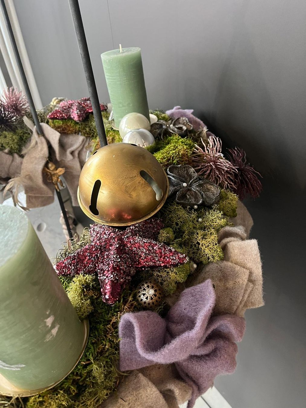 Kerzenständer: Adventskranz freistehend – Gebraucht aus Horn von Ruf_Des 6