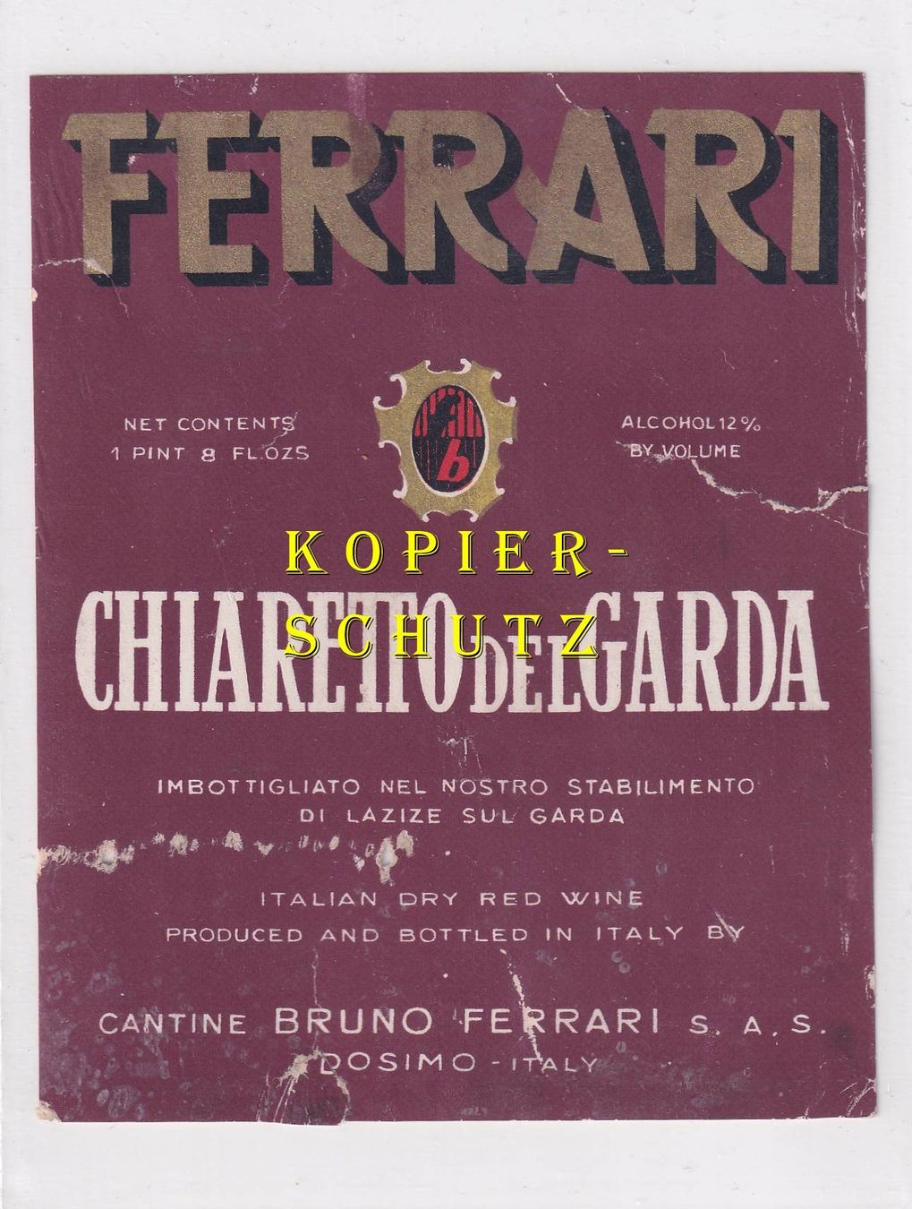 Papiere: Etikette - Chiaretto del Garda /bd – Gebraucht aus Hombrechtikon von Rudolf07