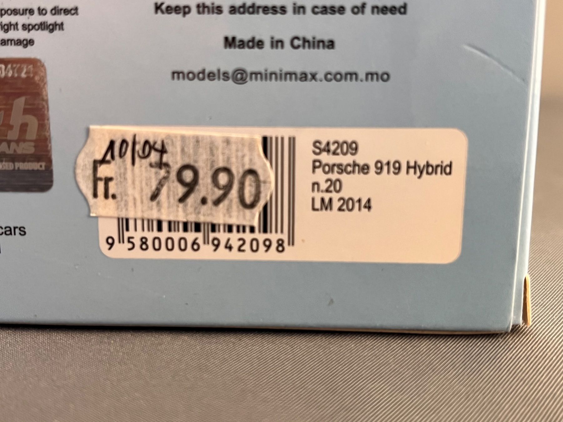 Porsche Modellautos: Porsche 919 Hybrid Le Mans 2014 – Neu und originalverpackt aus Boudry von martin8mum 2