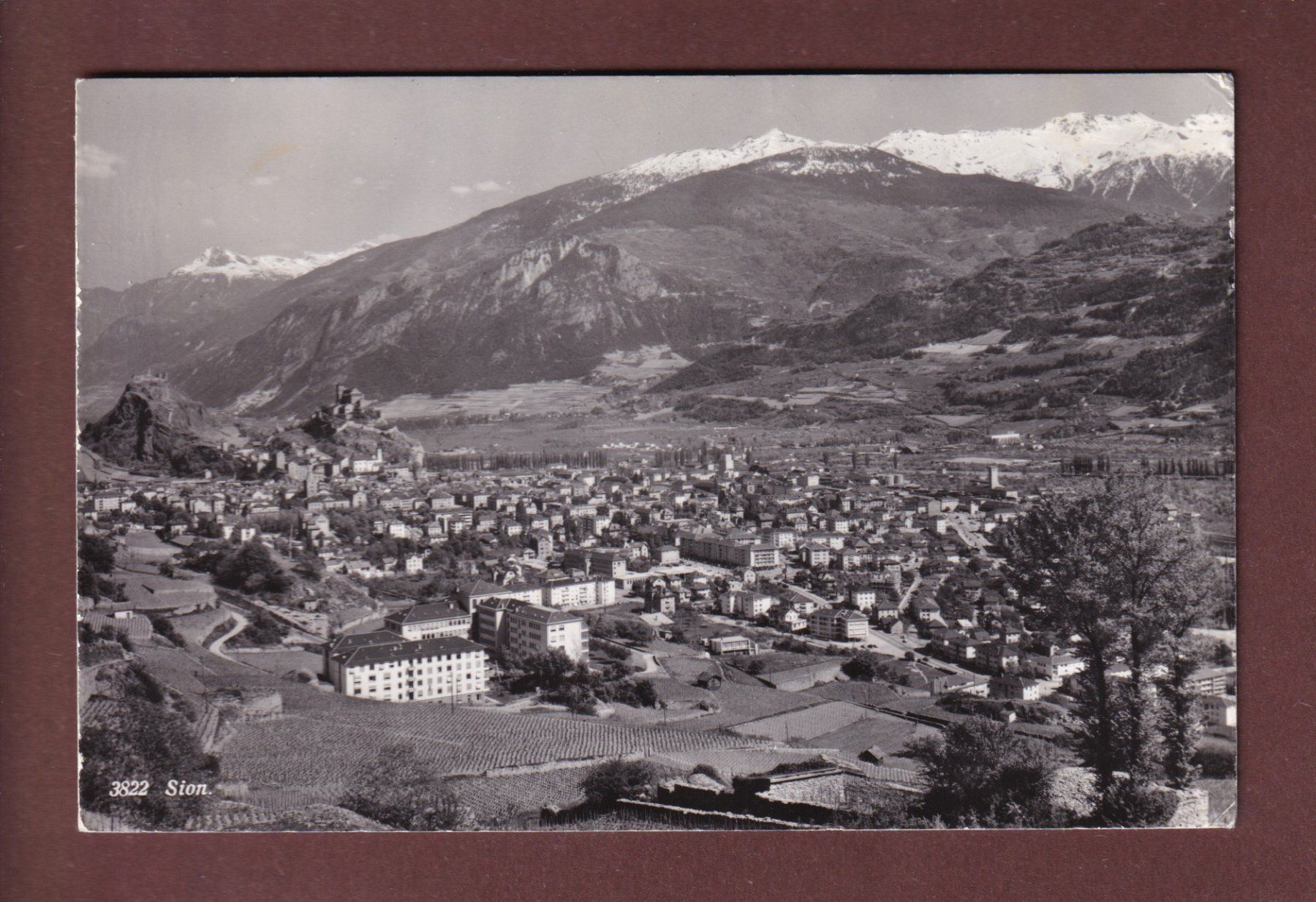 Cartoline postali: SION - Vue totale - 1963 – Usato da Pully venduto da nicecards-shop
