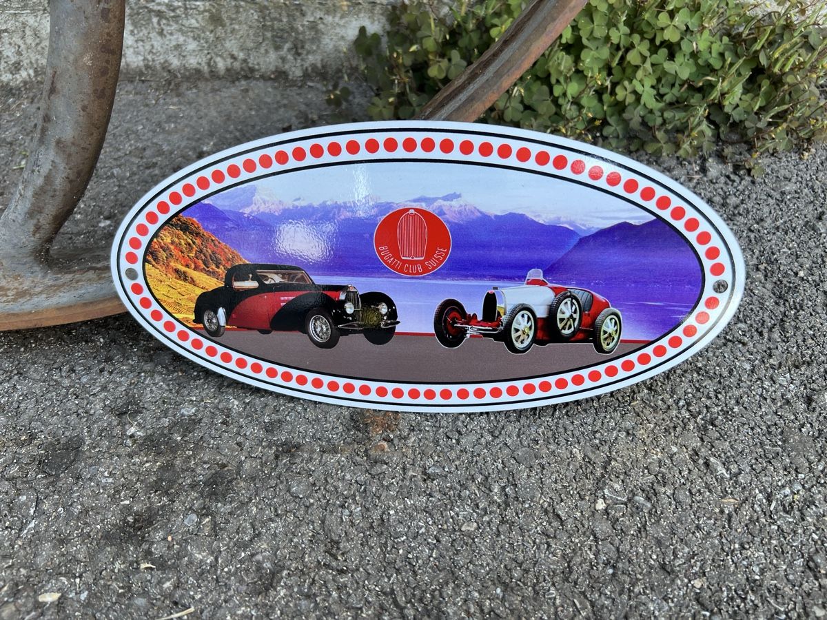Bugatti Insegne: Bugatti Club Suisse Blechschild Oldtimer – Usato da Theilingen venduto da ovi123