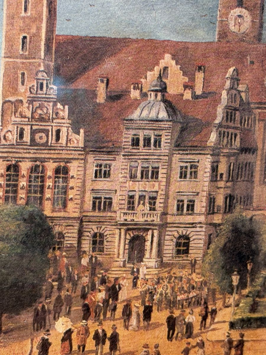 Dipinti: Hans Perner Print - Charming City Scene, Signed – Usato da Lausanne venduto da vas_cdb2 5