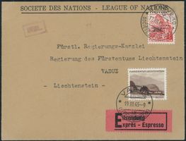 FL - Liechtenstein - Schweiz - Genfer Amt · SdN - Brief